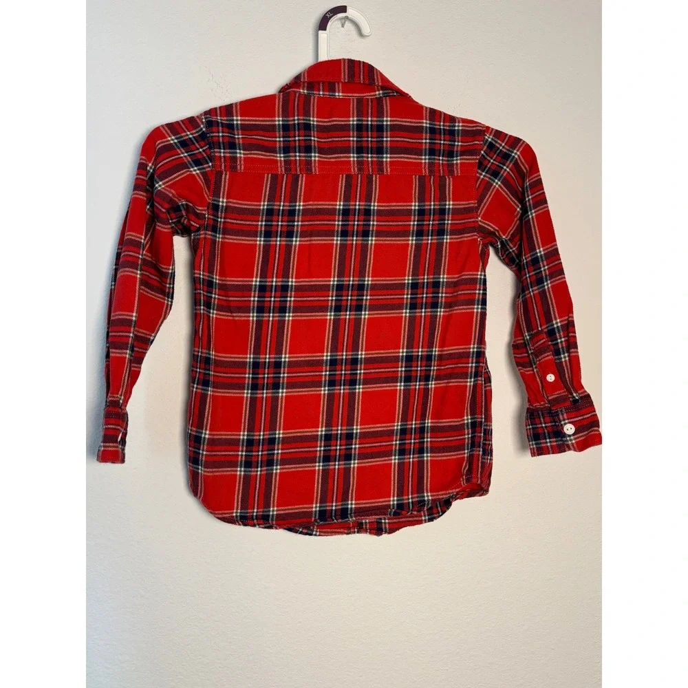 Carters Boys Red Plaid Flannel Button Down‎ Shirt Size 6 CXP-404-431 SSI